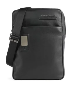 Piquadro Crossbody Bags-AKRON Crossbody bag 10″ fine grain cow leather