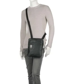 Piquadro Crossbody Bags-AKRON Crossbody bag 10″ fine grain cow leather
