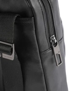 Piquadro Crossbody Bags-AKRON Crossbody bag 10″ fine grain cow leather