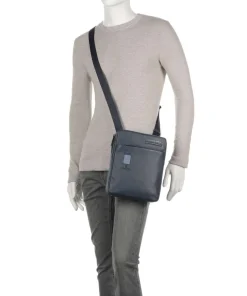 Piquadro Crossbody Bags-AKRON Crossbody bag 10″ fine grain cow leather