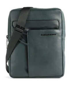 Piquadro Crossbody Bags-AKRON Crossbody bag 10″ fine grain leather