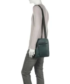 Piquadro Crossbody Bags-AKRON Crossbody bag 10″ fine grain leather