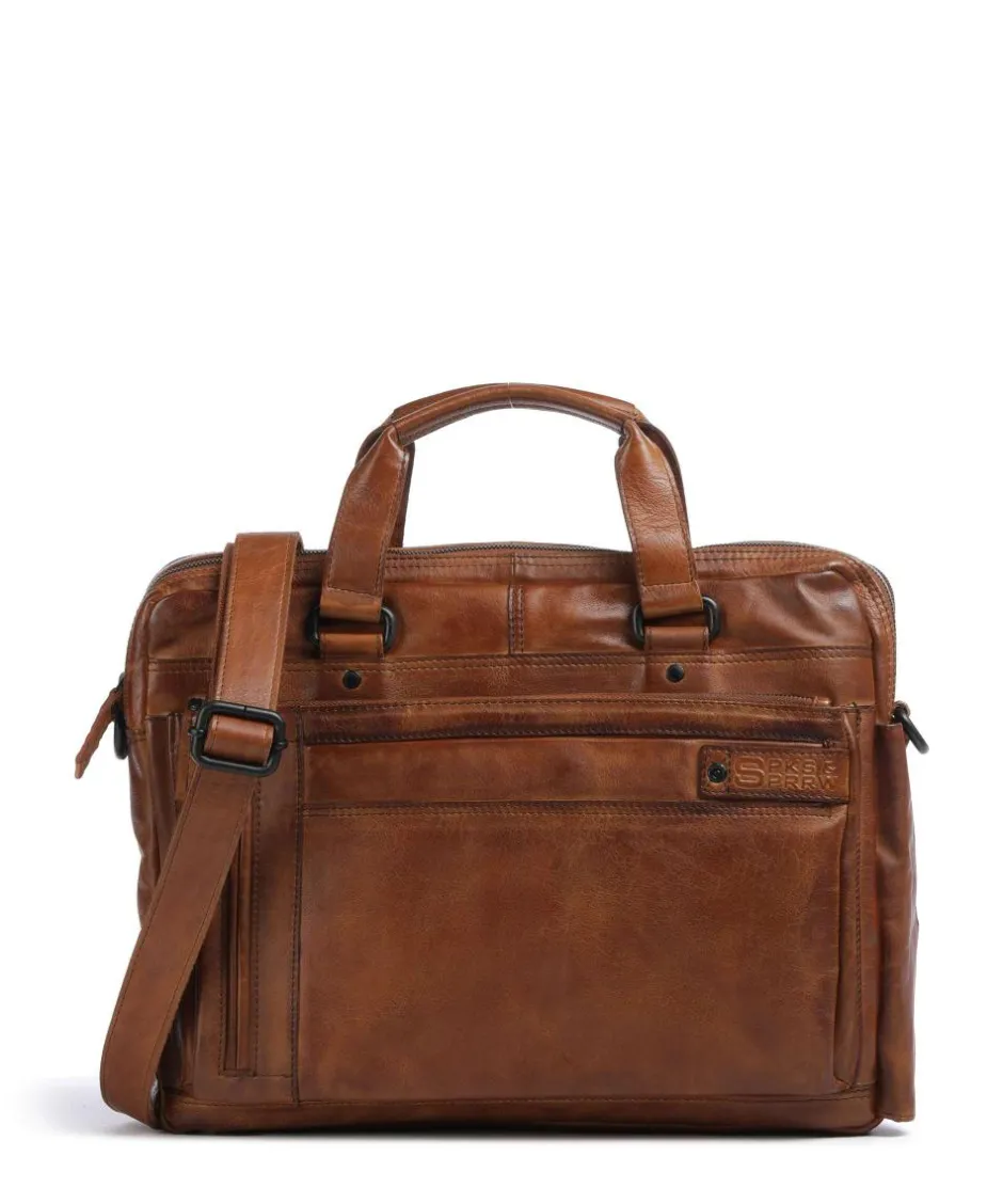 Spikes & Sparrow Business- & Laptop Bags-Apache Brutus Briefcase 15″ fine grain leather
