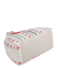 Vivienne Westwood Handbags-Archive Linen Heart Stripes Large Handbag fabric
