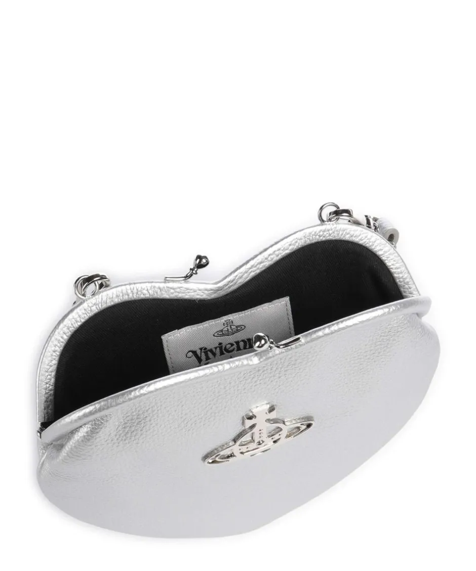 Vivienne Westwood Clutch & Evening Bags|Shoulder Bags-Belle Heart Frame Re-Vegan Grain Shoulder bag imitation leather