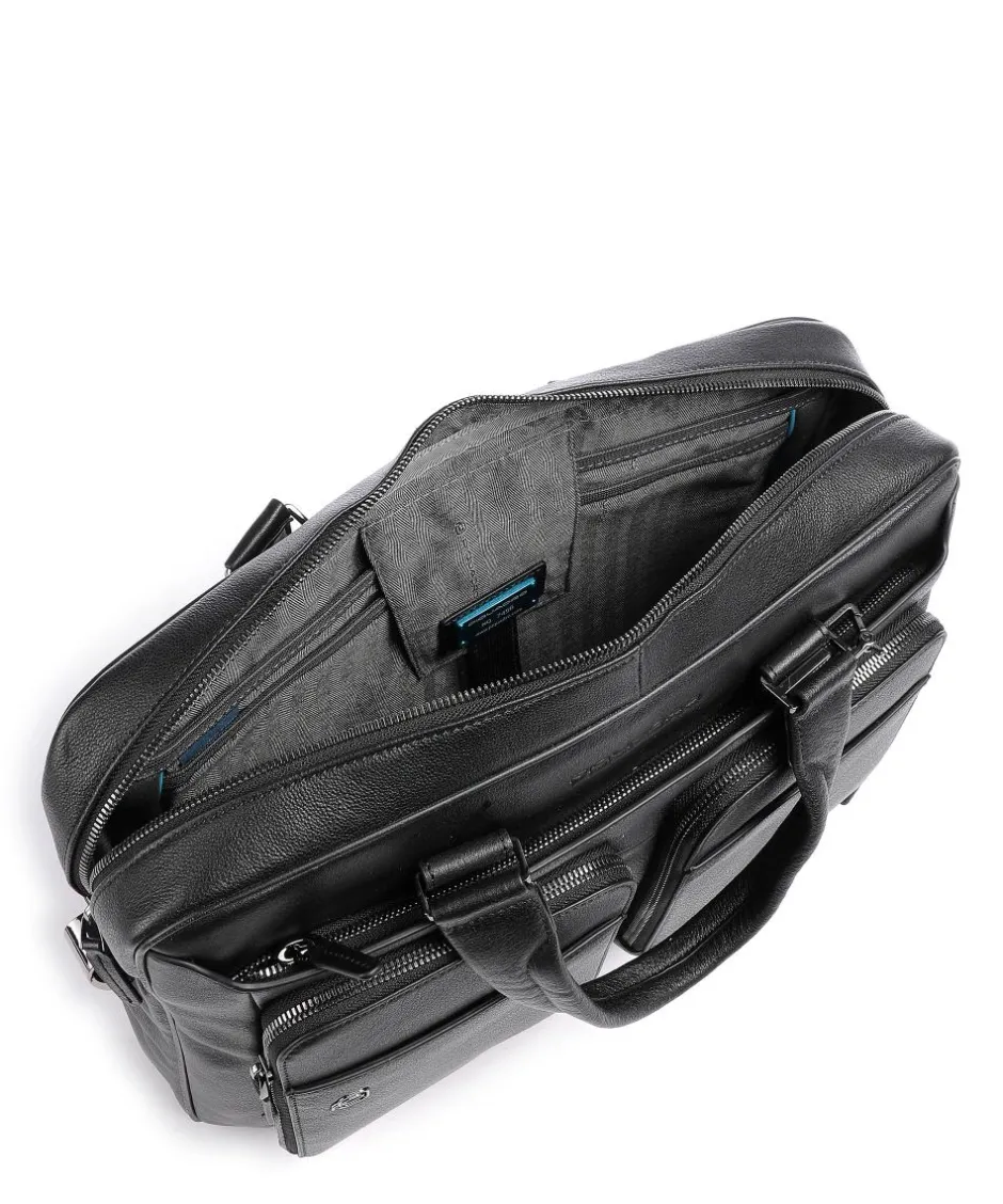 Piquadro Business- & Laptop Bags-Square Briefcase 15″ fine grain cow leather