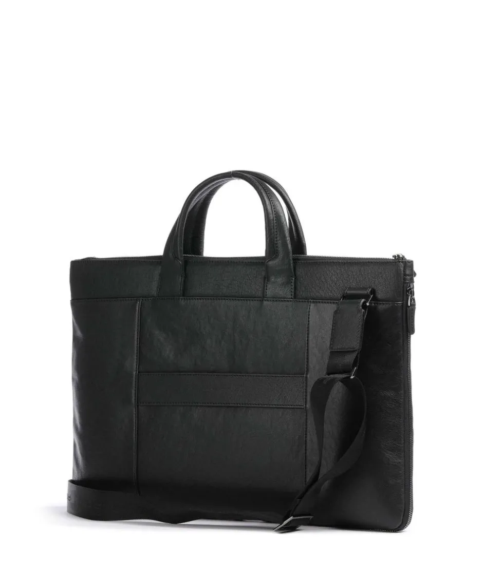 Piquadro Business- & Laptop Bags-Square Briefcase 15″ fine grain cow leather