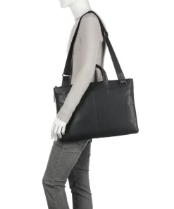 Piquadro Business- & Laptop Bags-Square Briefcase 15″ fine grain cow leather