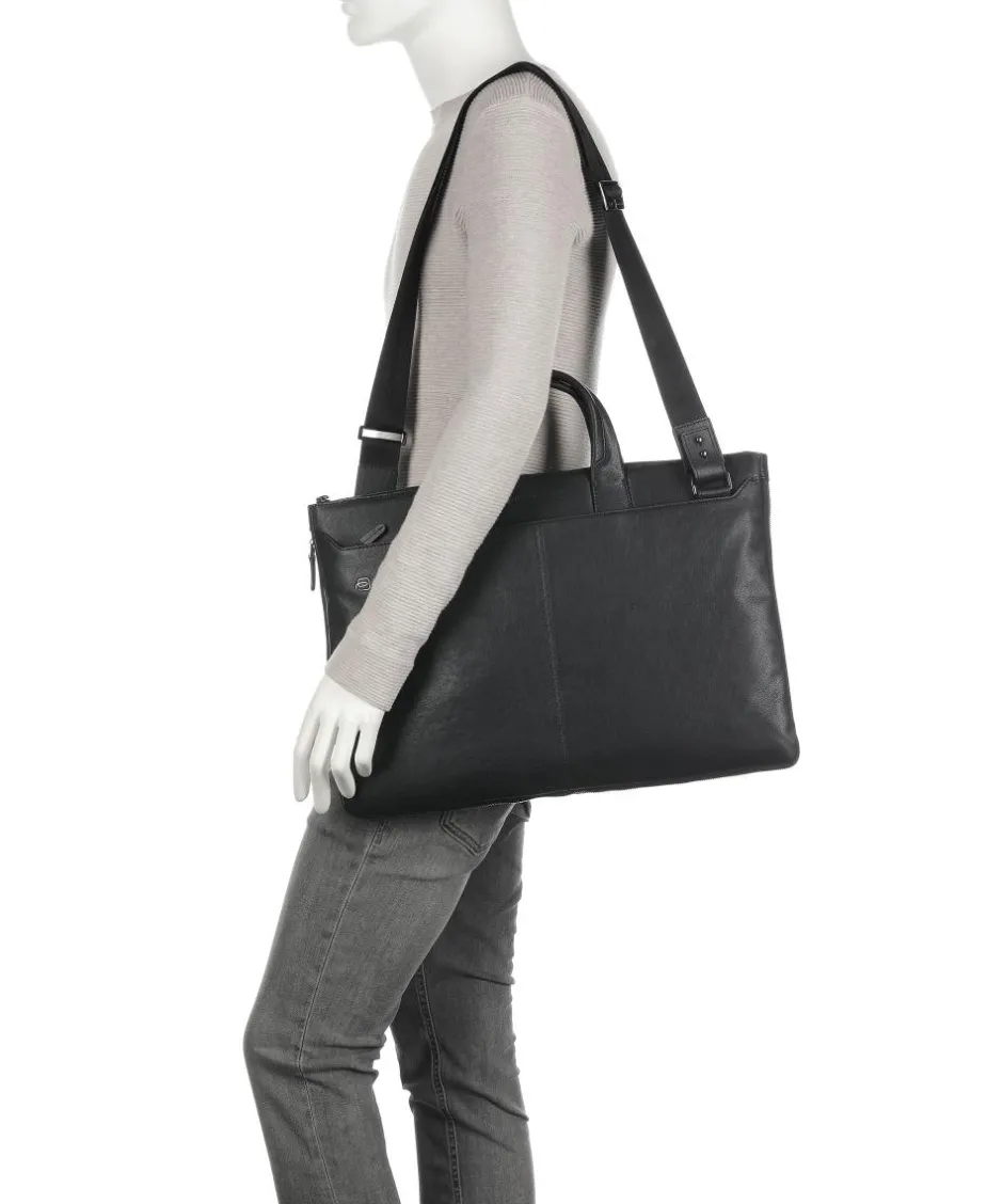 Piquadro Business- & Laptop Bags-Square Briefcase 15″ fine grain cow leather