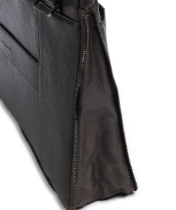 Piquadro Business- & Laptop Bags-Black Square Briefcase 15″ fine grain leather