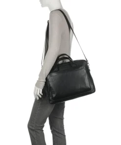 Piquadro Business- & Laptop Bags-Square Briefcase 15″ grained leather