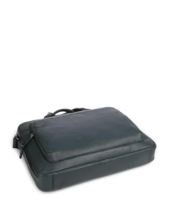 Piquadro Business- & Laptop Bags-Black Square Briefcase 15″ grained leather