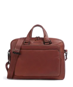 Piquadro Business- & Laptop Bags-Black Square Briefcase 15″ grained leather