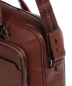 Piquadro Business- & Laptop Bags-Black Square Briefcase 15″ grained leather