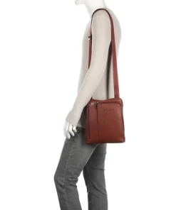 Piquadro Crossbody Bags-Black Square Crossbody bag grained leather