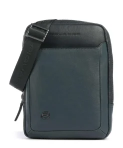 Piquadro Crossbody Bags-Black Square Crossbody bag grained cow leather