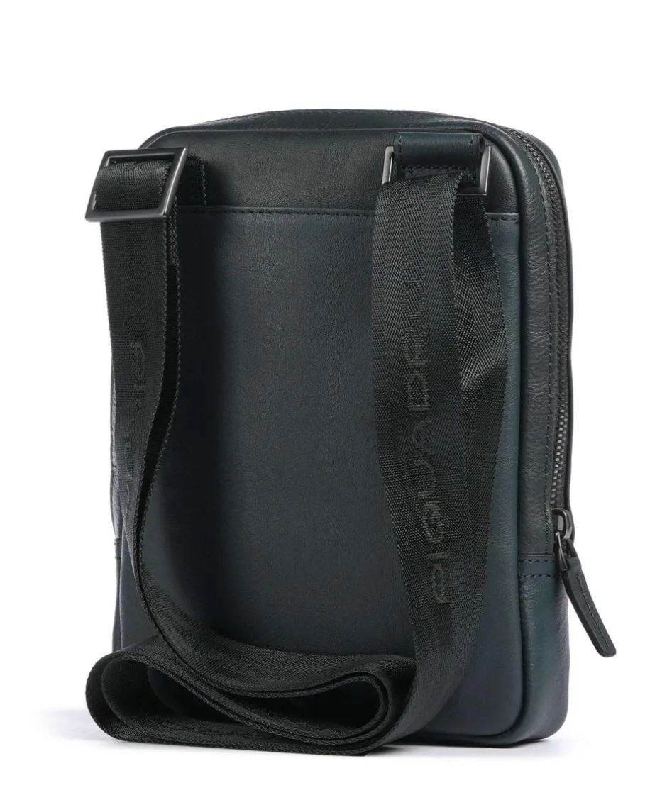 Piquadro Crossbody Bags-Black Square Crossbody bag grained cow leather
