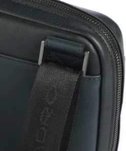 Piquadro Crossbody Bags-Black Square Crossbody bag grained cow leather