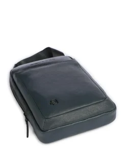 Piquadro Crossbody Bags-Black Square Crossbody bag grained cow leather