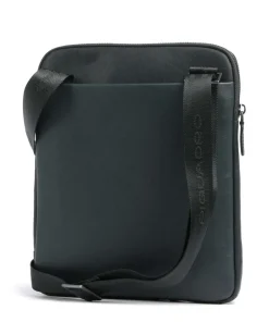 Piquadro Crossbody Bags-Black Square Crossbody bag grained leather