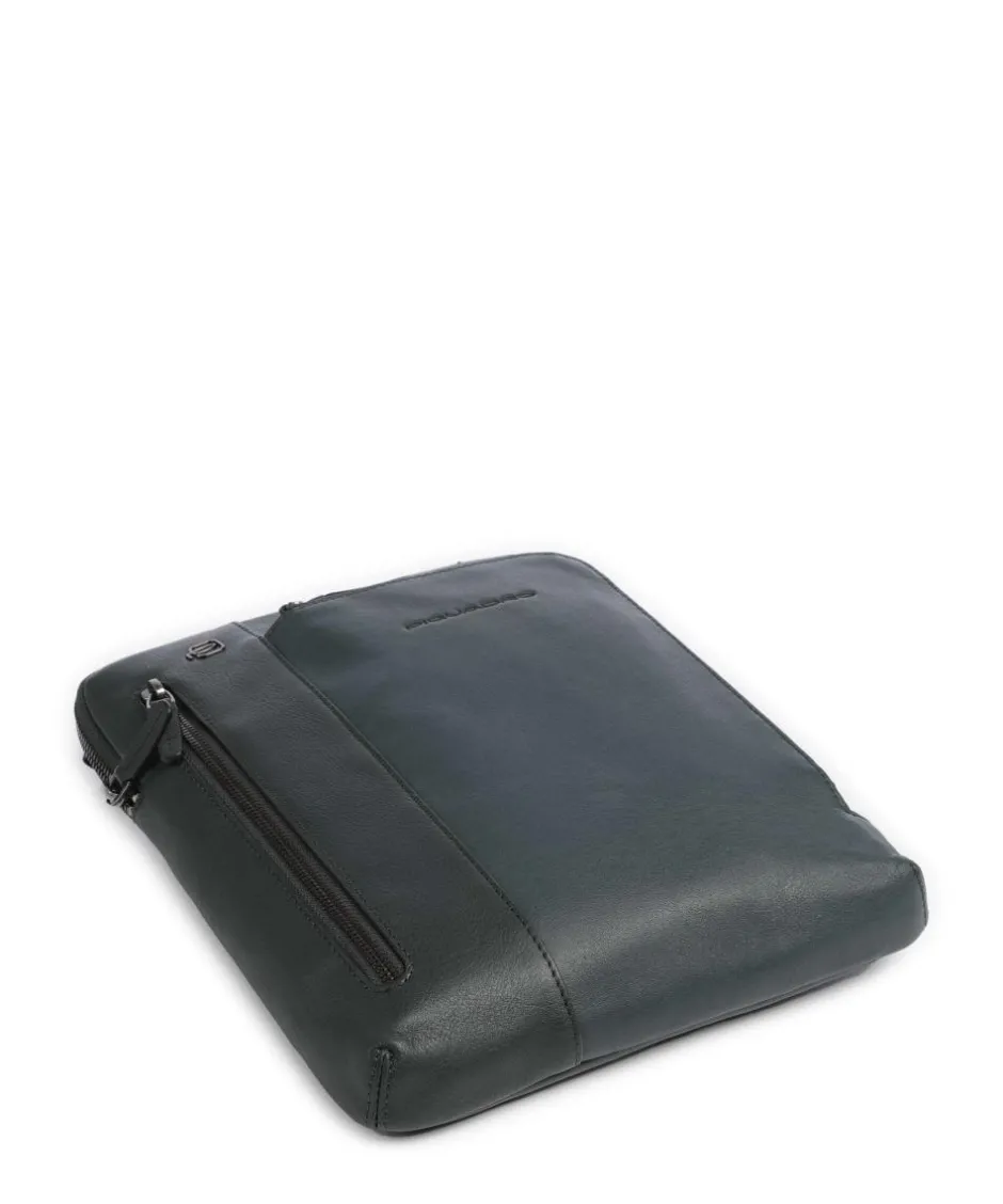 Piquadro Crossbody Bags-Black Square Crossbody bag grained leather