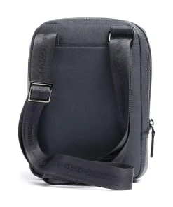 Piquadro Crossbody Bags-Black Square Crossbody bag grained cow leather