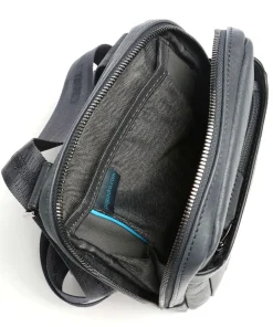 Piquadro Crossbody Bags-Black Square Crossbody bag grained cow leather