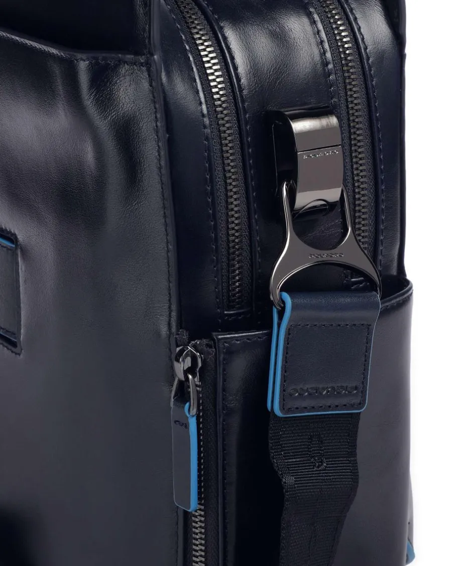 Piquadro Business- & Laptop Bags-Blue Square Briefcase 15″ fine grain cow leather