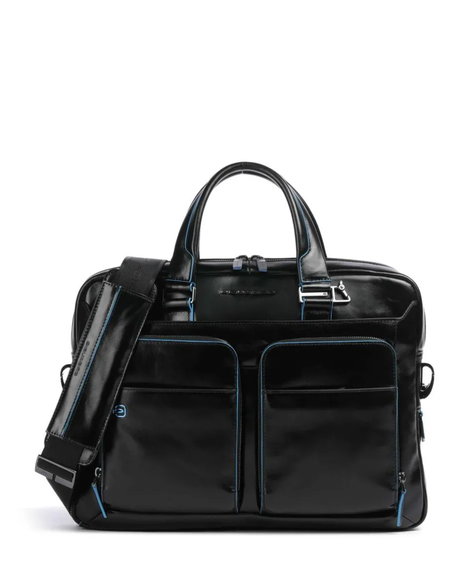 Piquadro Business- & Laptop Bags-Blue Square Briefcase 15″ leather