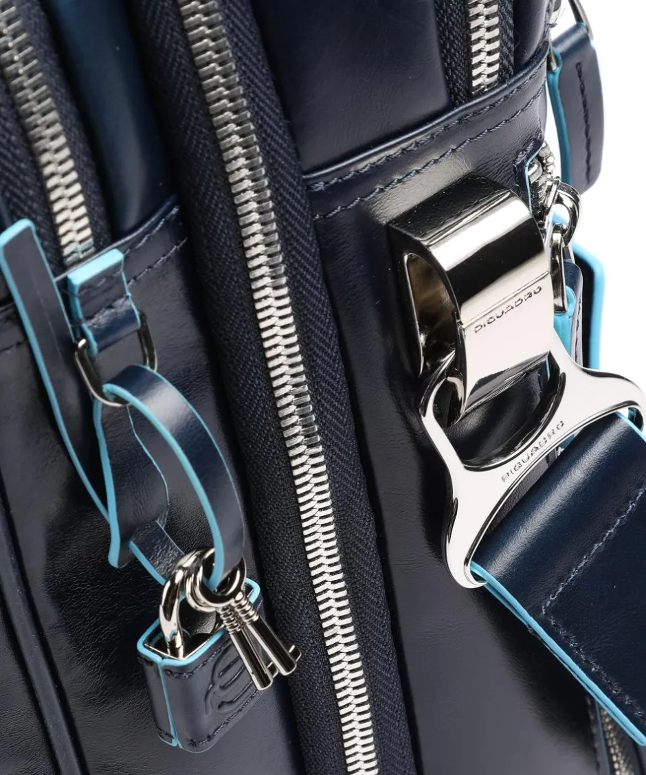 Piquadro Business- & Laptop Bags-Blue Square Briefcase 16″ leather