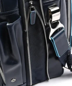 Piquadro Business- & Laptop Bags-Blue Square Briefcase 16″ leather
