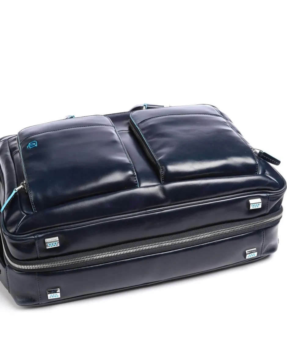 Piquadro Business- & Laptop Bags-Blue Square Briefcase 16″ leather