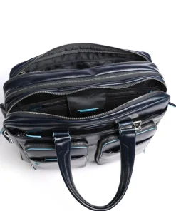 Piquadro Business- & Laptop Bags-Blue Square Briefcase 16″ leather