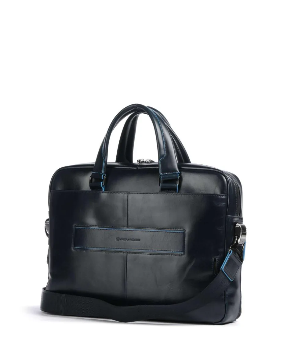 Piquadro Business- & Laptop Bags-Blue Square Briefcase 15″ leather