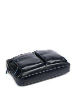 Piquadro Business- & Laptop Bags-Blue Square Briefcase 15″ leather