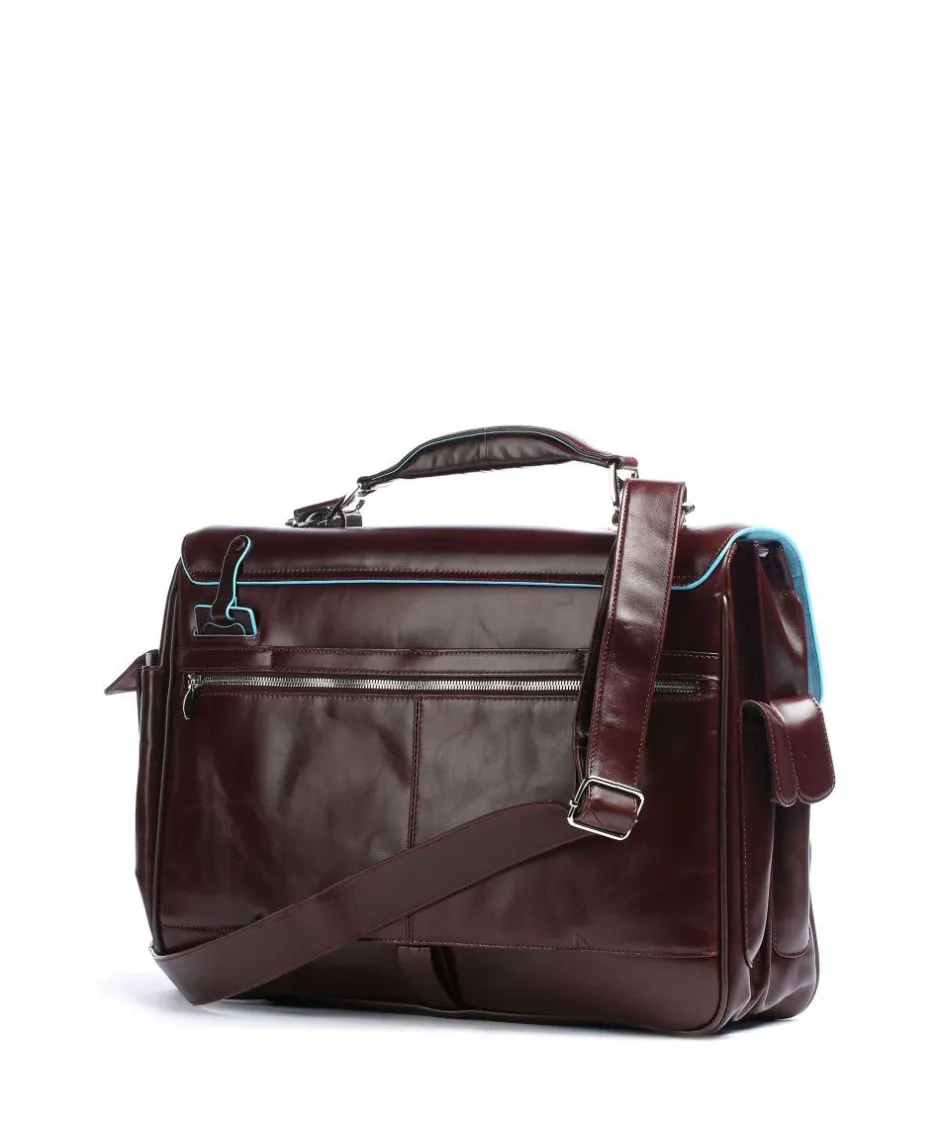 Piquadro Business- & Laptop Bags-Blue Square Briefcase 15″ leather, grained leather