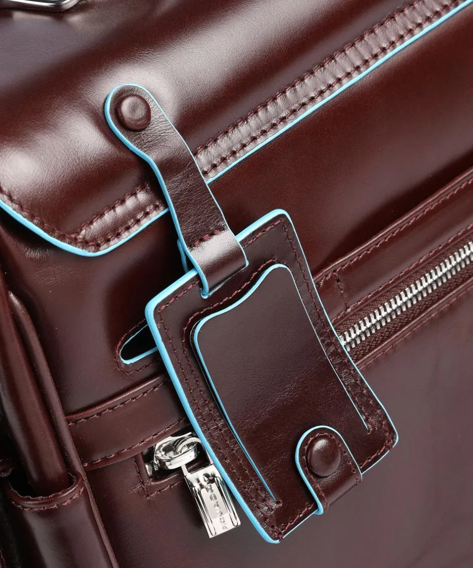 Piquadro Business- & Laptop Bags-Blue Square Briefcase 15″ leather, grained leather