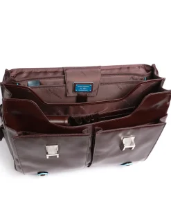 Piquadro Business- & Laptop Bags-Blue Square Briefcase 15″ leather, grained leather
