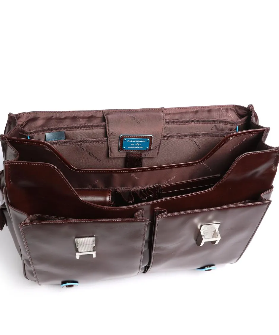 Piquadro Business- & Laptop Bags-Blue Square Briefcase 15″ leather, grained leather