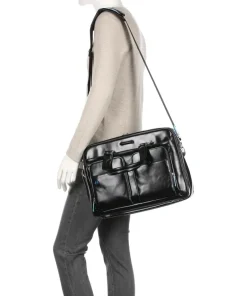 Piquadro Business- & Laptop Bags-Blue Square Briefcase 16″ leather