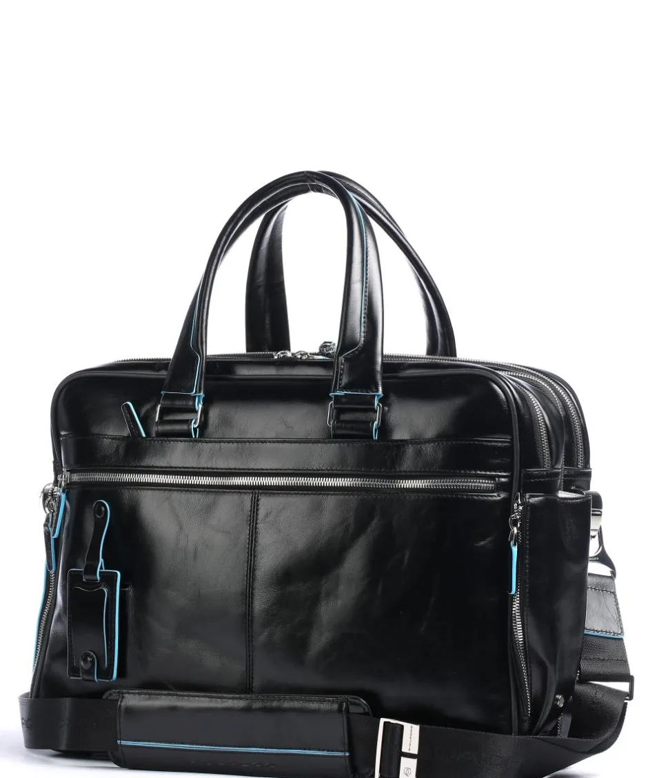 Piquadro Business- & Laptop Bags-Blue Square Briefcase 16″ leather