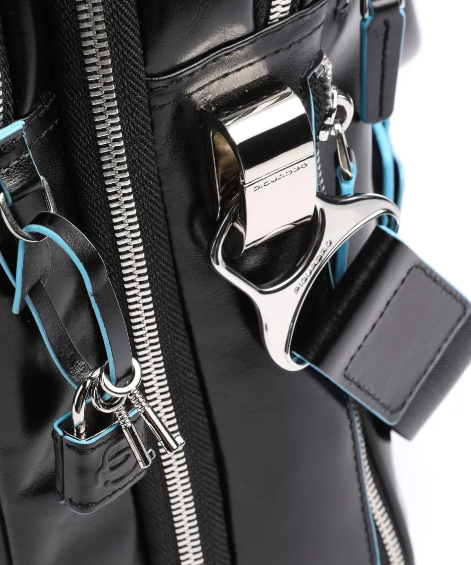 Piquadro Business- & Laptop Bags-Blue Square Briefcase 16″ leather
