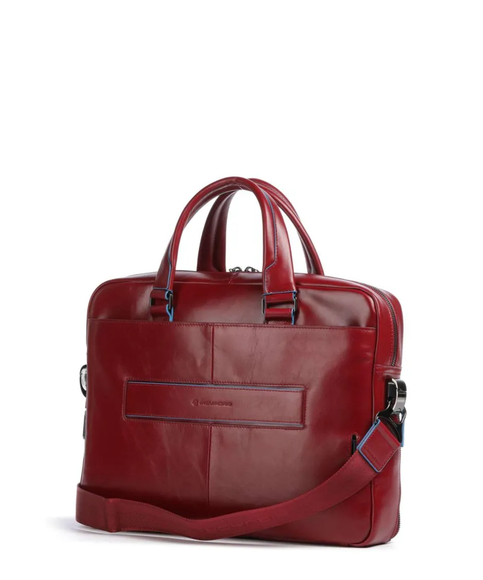 Piquadro Business- & Laptop Bags-Blue Square Briefcase 15″ leather