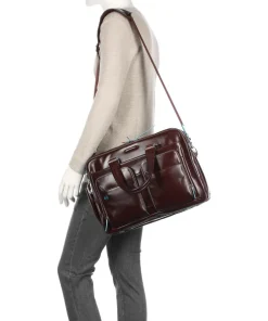 Piquadro Business- & Laptop Bags-Blue Square Briefcase 16″ leather