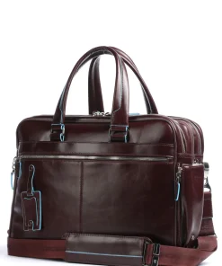 Piquadro Business- & Laptop Bags-Blue Square Briefcase 16″ leather