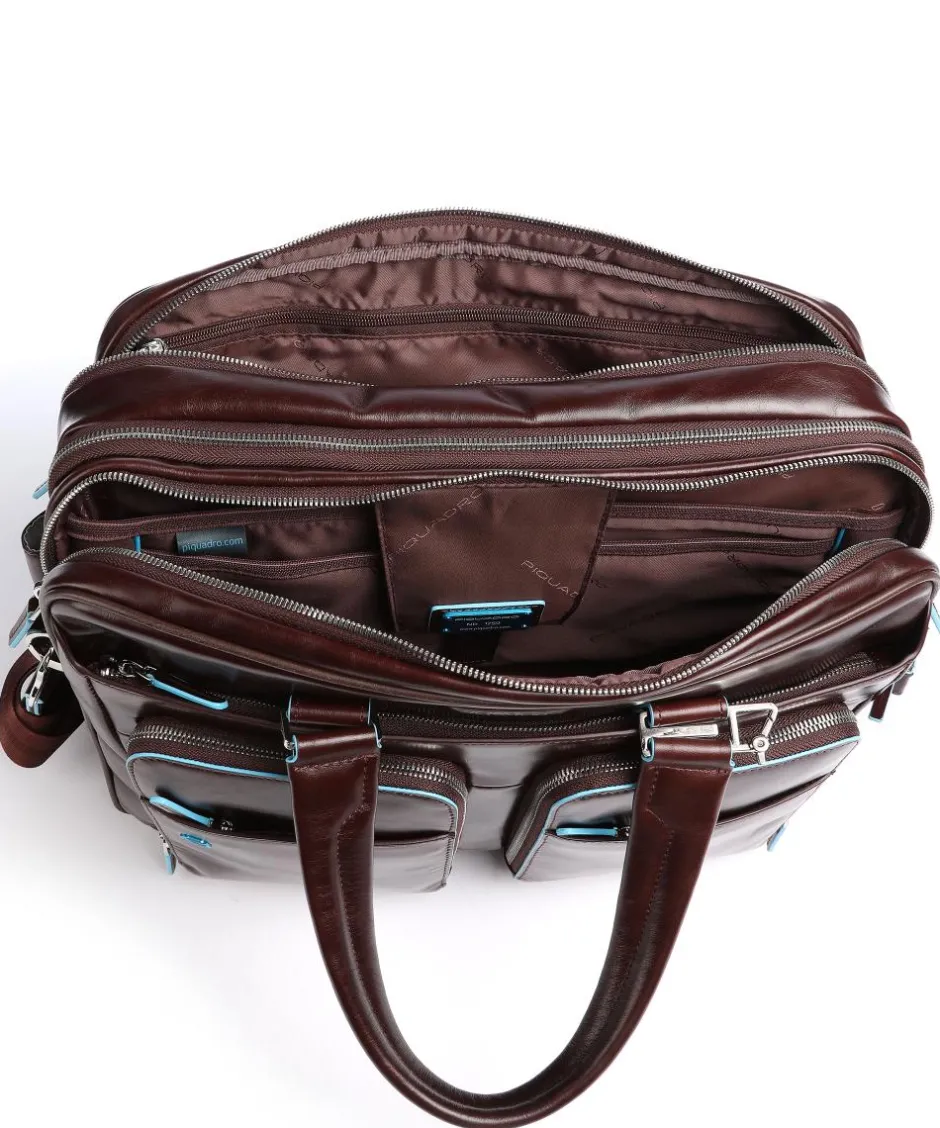 Piquadro Business- & Laptop Bags-Blue Square Briefcase 16″ leather