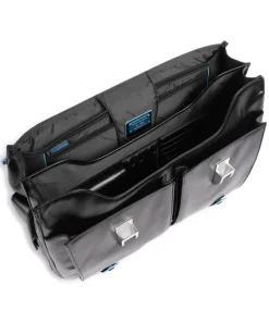 Piquadro Business- & Laptop Bags-Blue Square Briefcase 15″ leather, grained leather