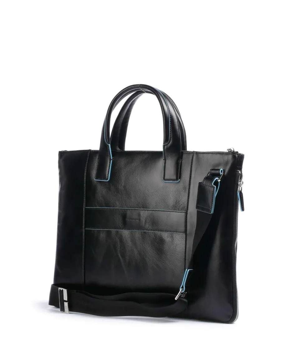 Piquadro Business- & Laptop Bags-Blue Square Briefcase 15″ smooth leather