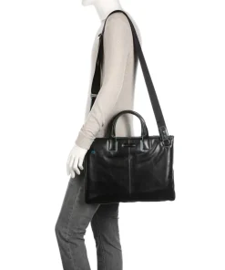 Piquadro Business- & Laptop Bags-Blue Square Briefcase 15″ smooth leather