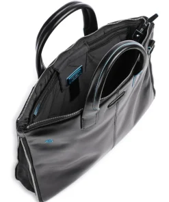 Piquadro Business- & Laptop Bags-Blue Square Briefcase 15″ smooth leather